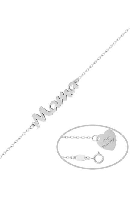 Pulsera personalizada en oro blanco nombre 287_PU1173