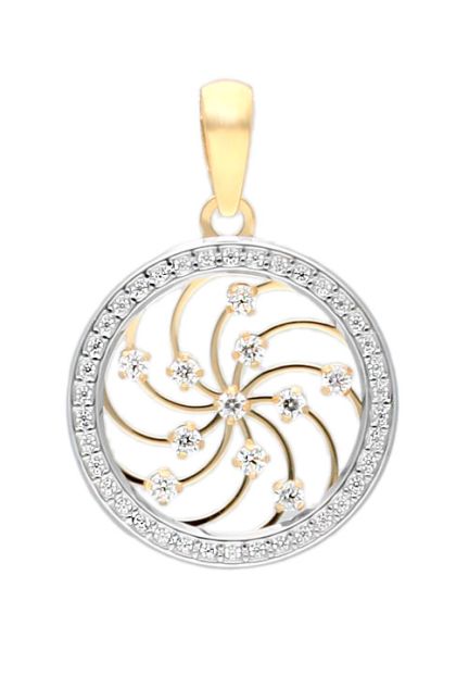 colgante oro bicolor 18k con circonitas 002_83974-G
