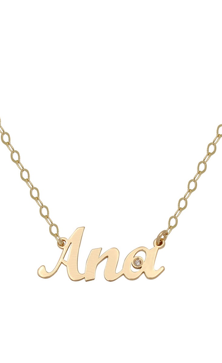 Gargantilla personalizada oro con diamantes nombre grande 287_G142 Gargantilla personalizada oro con diamantes nombre grande 287_G142