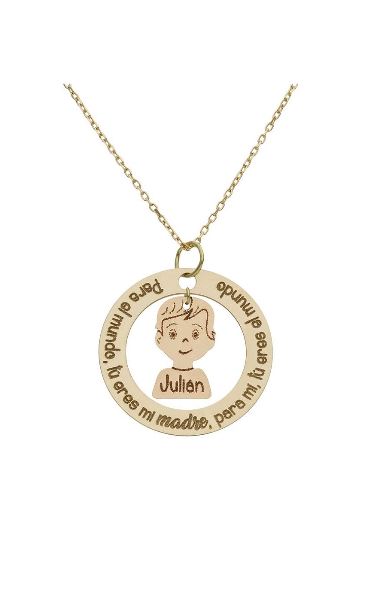 Gargantilla personalizada en oro con niño frase 287_G1004 Gargantilla personalizada en oro con niño frase 287_G1004