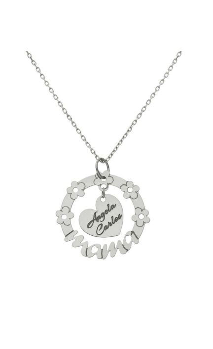 Gargantilla personalizada oro blanco corazones en orla 287_G984