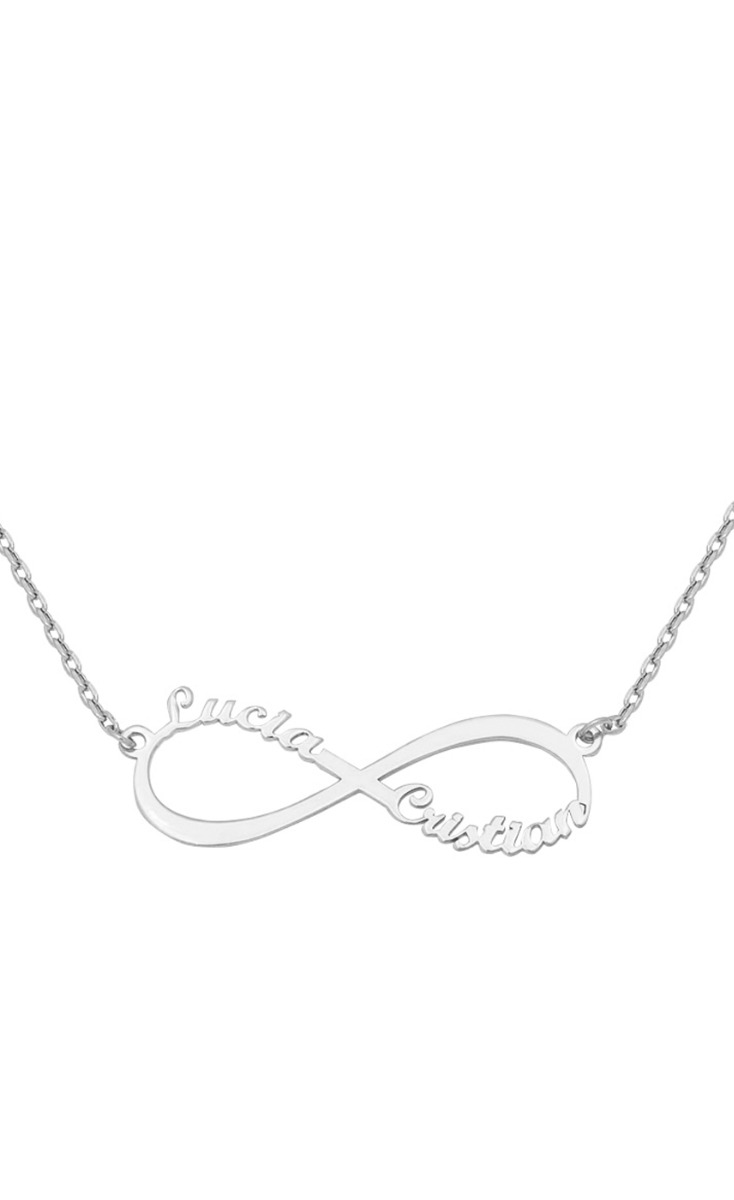 Gargantilla personalizada oro blanco 18 Ktes infinito con nombres 287_G238 Gargantilla personalizada en oro blanco infinito con nombres 287_G985