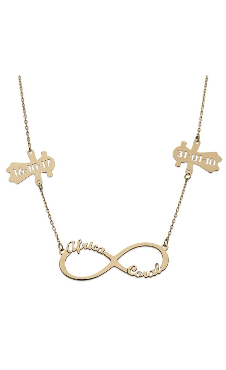 Gargantilla personalizada oro infinito con nombres y siluetas 287_G932 Gargantilla personalizada oro infinito con nombres y siluetas 287_G932