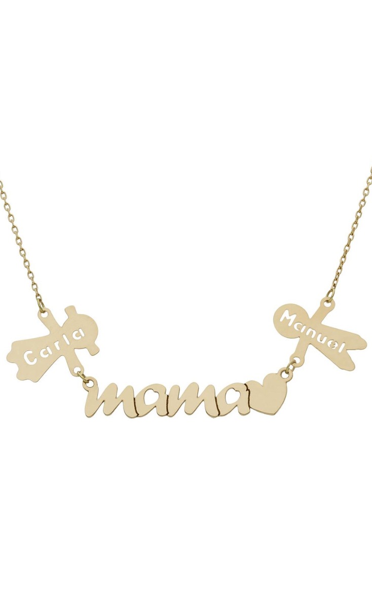 Gargantilla personalizada oro mamá con nombres en siluetas 287_G1013