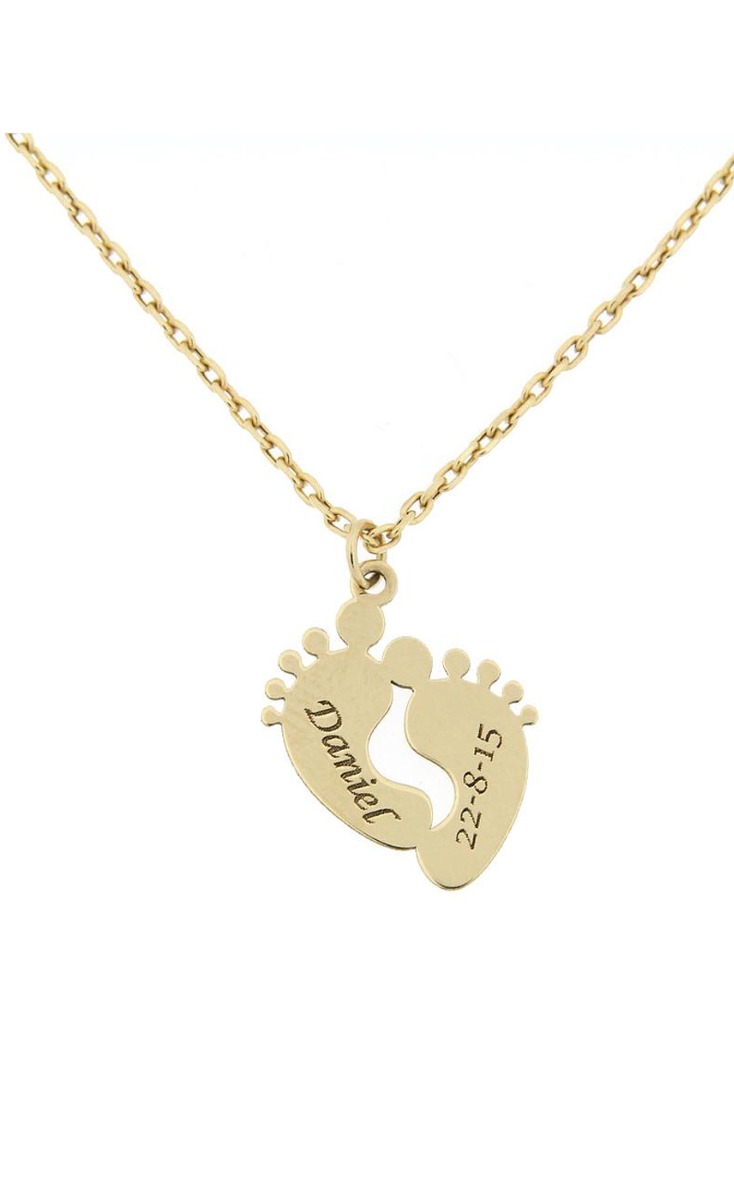 Gargantilla personalizada oro pies bebé niño 287_G177 Gargantilla personalizada oro pies bebé niño 287_G177