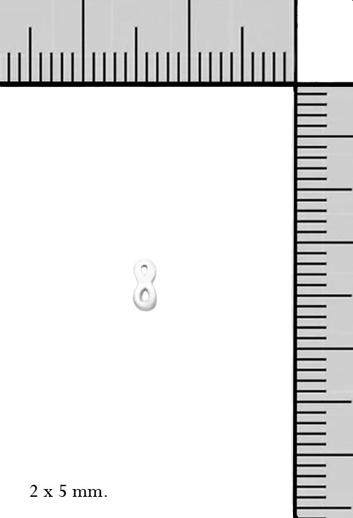 Medio par pendiente plata símbolo infinito 266_EXP-023-4 medio par pendiente plata infinito 266_EXP-023-4_M foto con medidas