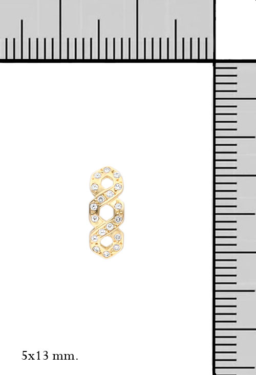 Pendientes oro 18 kilates y circonita modelo trenza 038_LO-006-21MY02 pendientes oro 18k y circonitas trenza medidas 038_LO-006-21MY02_M