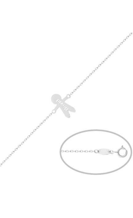 Pulsera personalizada oro siluetas con nombre, niño 287_PU1178