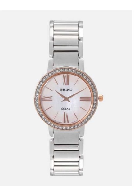 Reloj Seiko solar en acero con Swarovski SUP432P1