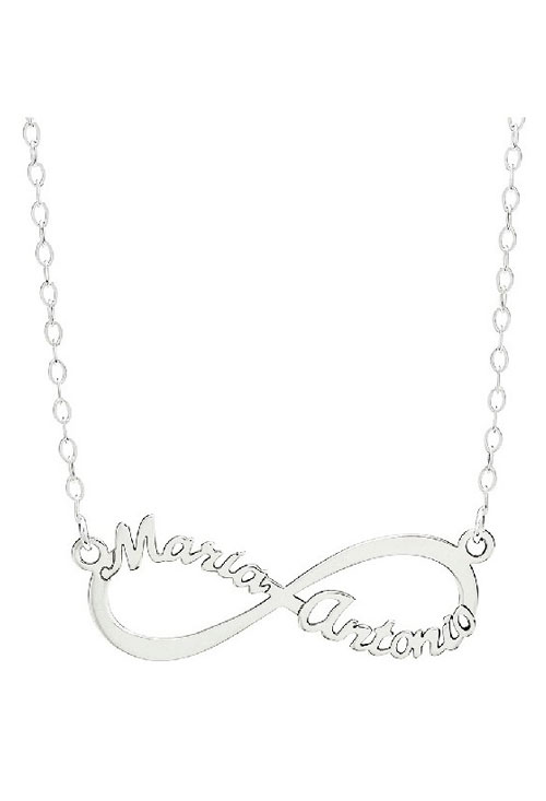 Gargantilla personalizada de plata, símbolo de infinito 303_CO2627