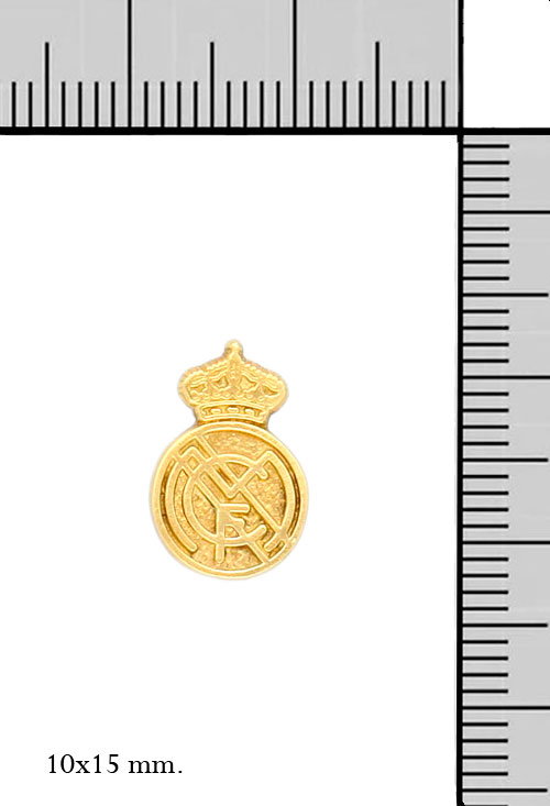 Insignia oro 18 ktes Real Madrid 156_RM-PNA-P insignia oro 18k real madrid foto con medidas