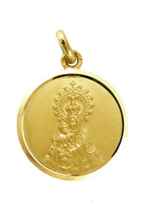 Medalla de oro de Nuestra Señora del Mar diámetro con bisel lapidado 268_M1-11-161 Medalla de oro de Nuestra Señora del Mar 20 mm bisel lapidado 268_M1-1-161-20L