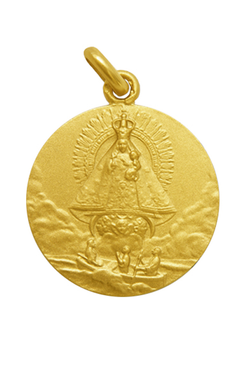 Medalla de oro Virgen de la Caridad del Cobre de 24 mm de diámetro 268_M1-1-152-24