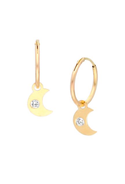 pendientes de oro 18k aro con luna 002_56355-P
