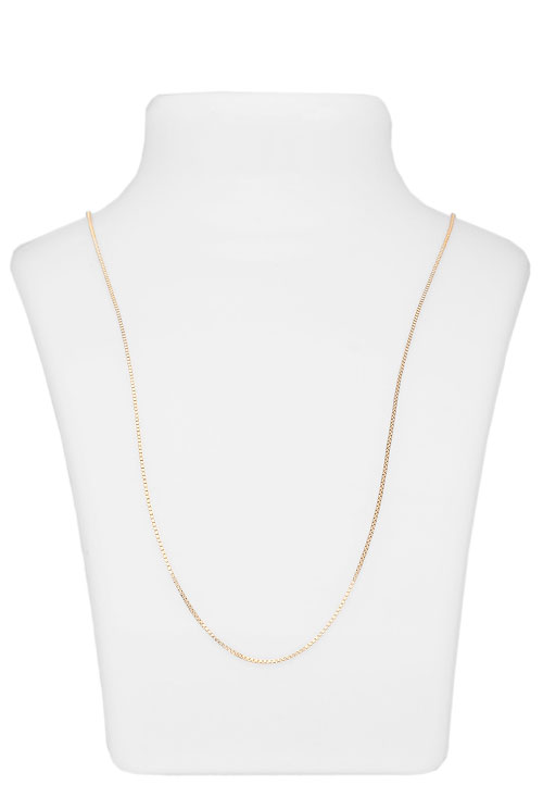 Cadena de oro amarillo 18Kt eslabones venecianos cadena oro amarillo 18k modelo veneciano foto en expositor