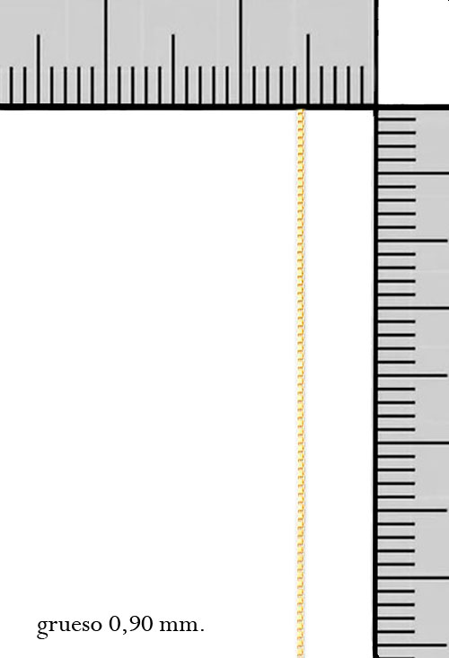Cadena de oro amarillo 18Kt eslabones venecianos cadena oro amarillo 18k modelo veneciano foto con medidas