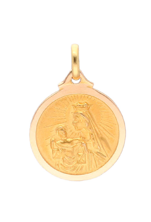 medalla escapulario sdo corazon virgen del carmen oro 18k foto virgen del carmen