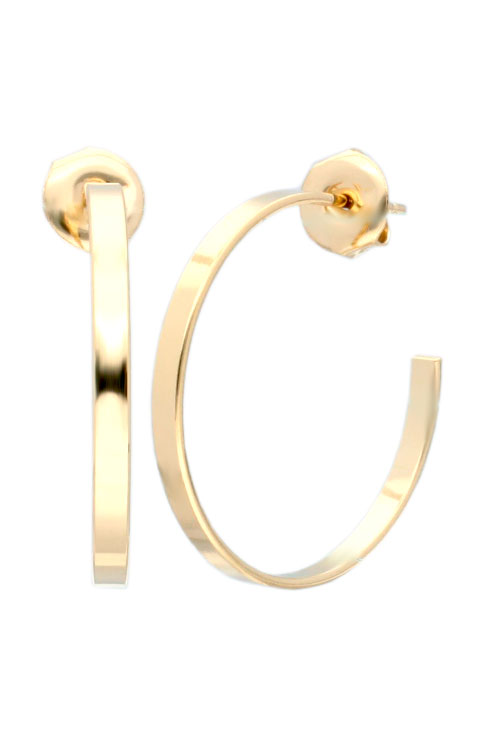 Pendientes aro plata chapada chanela plana 266_015179-2-1-25