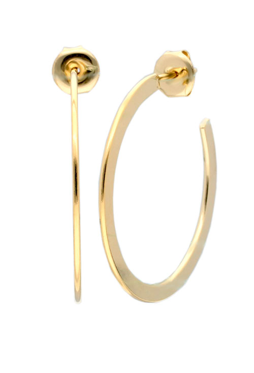 Pendientes aro plata ley chapada chanela plana 266_015093-2-1-35