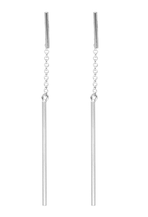 Pendientes Largos que Roban Miradas 2025 Pendientes largos de plata tramo de hilo colgando de cadena