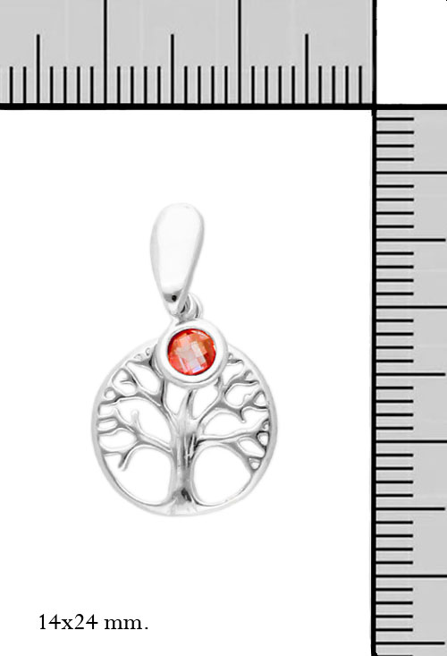 pendientes plata arbol de la vida con cuarzo naranja foto toma con medidas