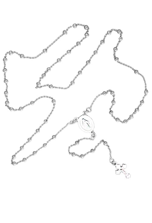 Rosario: 5 razones poderosas para regalar fe y elegancia este aniversario Rosario de plata Virgen Milagrosa y Cristo Crucificado