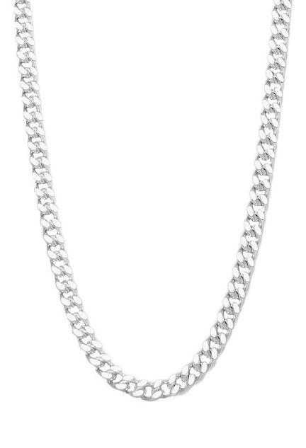 collar macizo de plata eslabones barbados foto en expositor