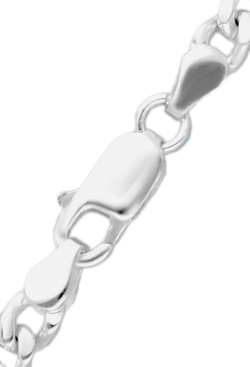 Cadena plata de ley modelo barbado 127_AG-BNL150-60 collar macizo de plata eslabones barbados foto detalle eslabones y cierre de mosqueton