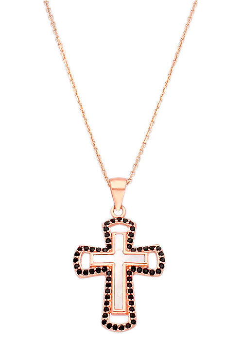 cruz de plata chapada con cadena fotografia principal para joyeria online el rubi joyeros
