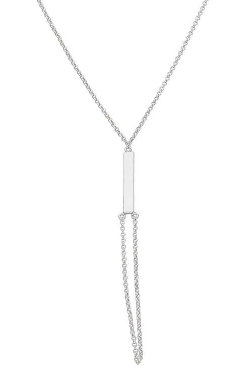 Gargantilla de plata motivo chapa rectangular gargantilla de plata foto para web