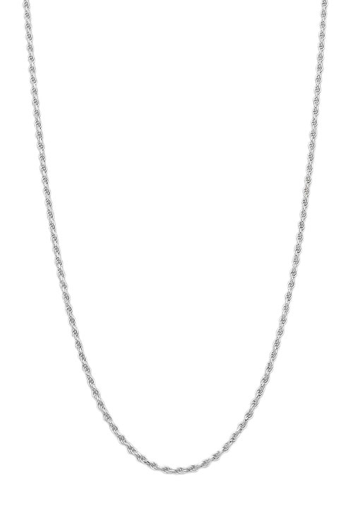 gargantilla de plata cordon salomonico fino foto tomada en un expositor de joyas