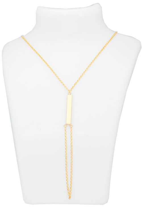 Gargantilla de plata chapada motivo chapa rectangular gargantilla plata chapada foto en peto de joyas