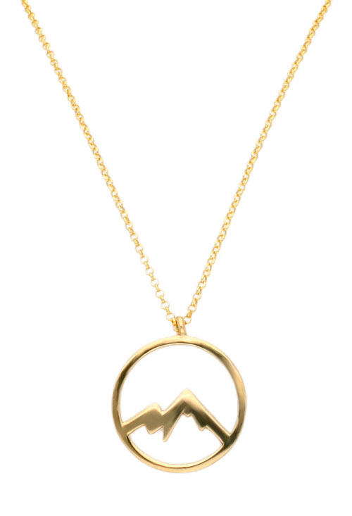 Gargantila de plata chapada motivo montañas gargantilla de plata montañas nevadas vista principal 266_027169-1-1