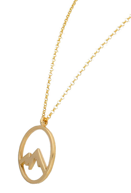 Gargantila de plata chapada motivo montañas gargantilla plata chapada motivo montañas vista de lateral detalle aumentado