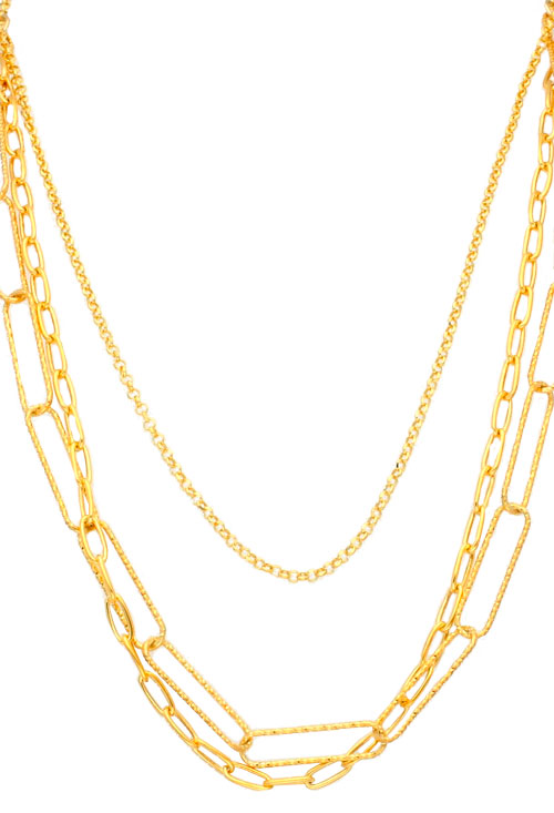 Gargantilla plata chapada trio de cadenas