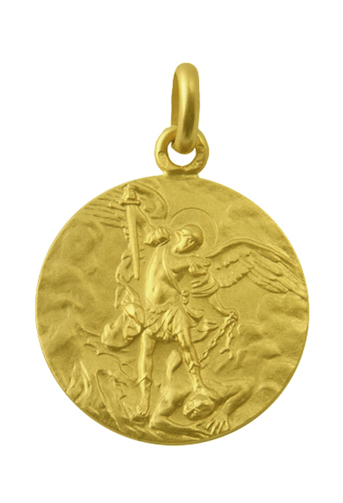 Medalla de oro 18 Ktes de San Miguel Arcángel 268_M1-1-79 Medalla de oro 18 Ktes de San Miguel Arcángel 25 mm 268_M1-1-79-25