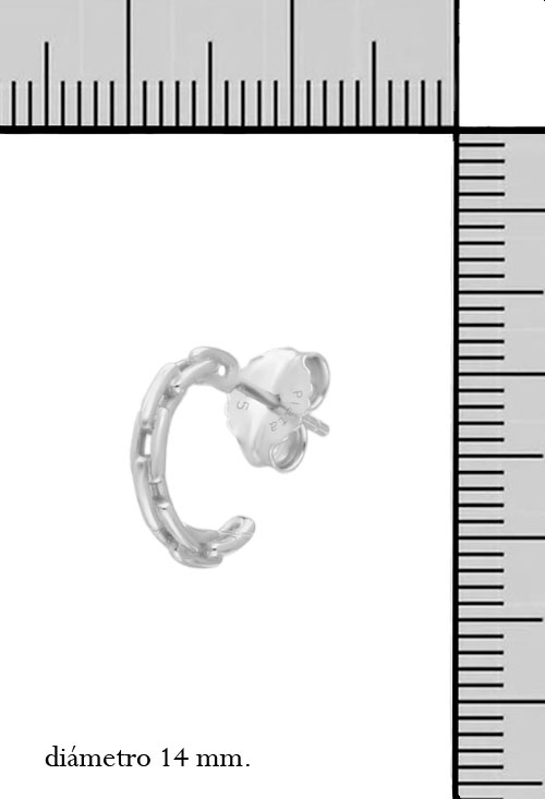 Pendientes plata criollas de eslabón forzado 14 mm Pendientes plata criollas de eslabón forzado 14 mm 280_2140461 regla