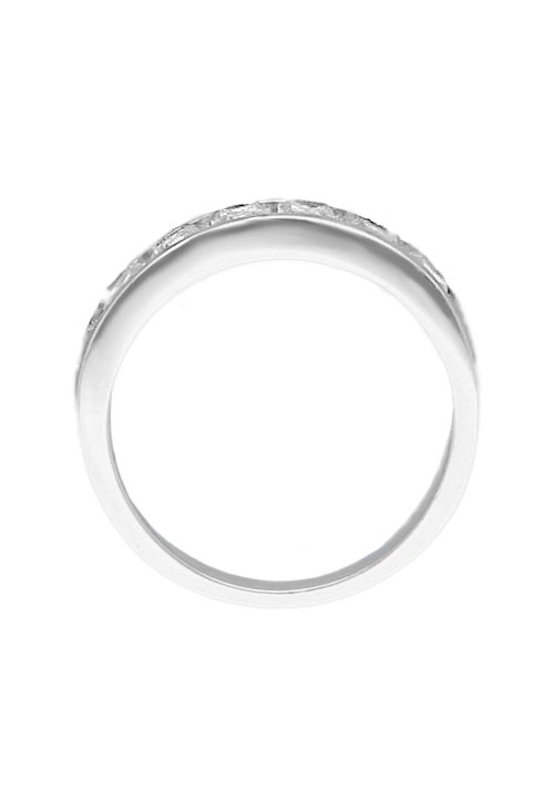 Sortija de plata y circonitas talla cuadrada anillo plata y circonitas cuadrada media alianza foto principal cenital para parrilla web joyeria el rubi