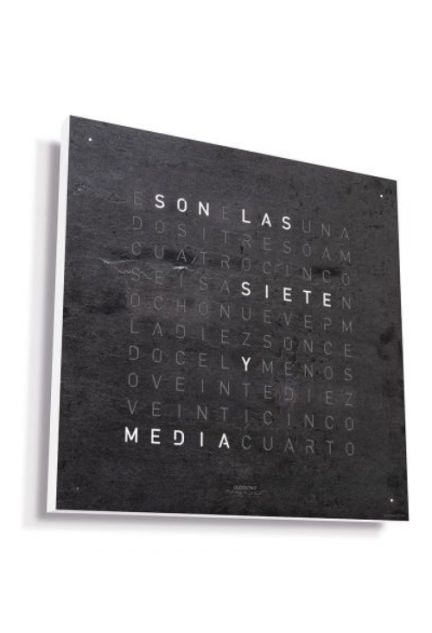 Qlocktwo Metamorphite reloj de pared letras vista bisel