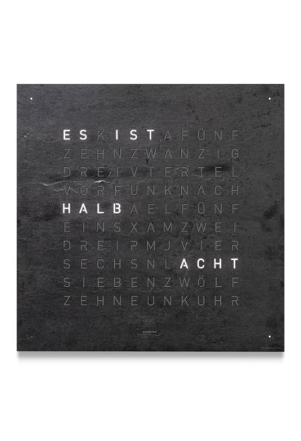 Qlocktwo Metamorphite reloj de pared letras frontal