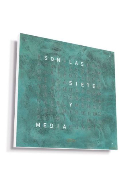 Qlocktwo Vintage Copper reloj de pared letras ladeado