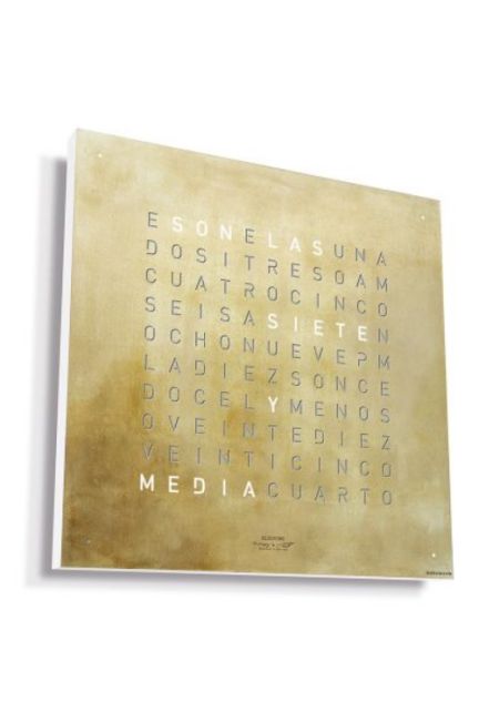 Qlocktwo Silver and Gold reloj de pared letras de 45x45 Cms principal