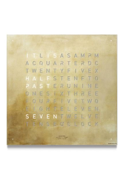 Qlocktwo Silver and Gold reloj de pared letras de 45x45 Cms