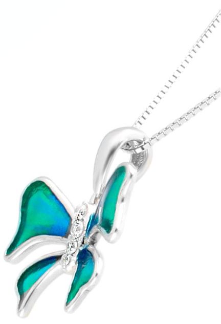 gargantilla plata esmalte verde y circonitas foto lateral