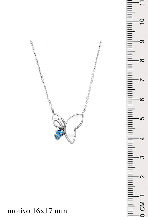Gargantilla de plata motivo mariposa de madreperla gargantilla plata mariposa nacar fotografia con medidas para parrilla web de joyeria online