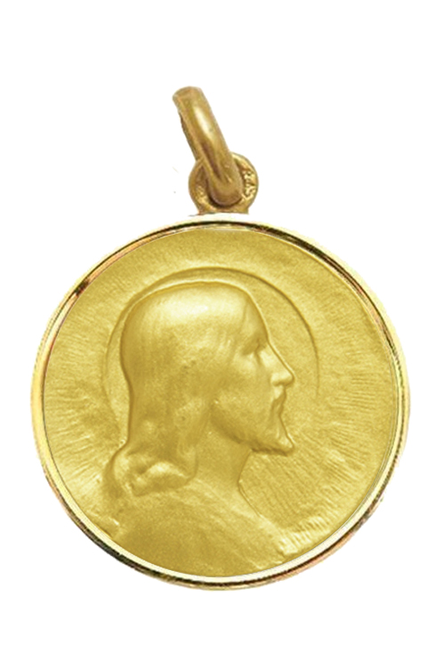 Medalla de oro de Cristo Salvador 19 mm 268_M1-1-94-19C