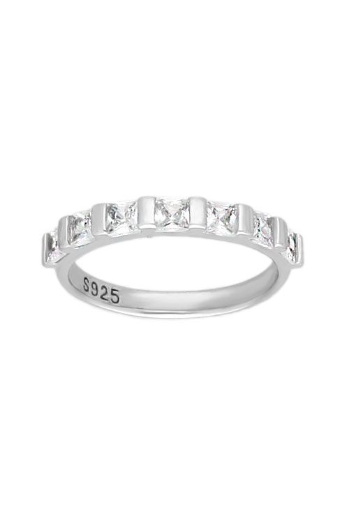 Media alianza de plata circonitas princesa media alianza plata y circonitas talla princesa fotografia principal para joyeria online el rubi joyeros