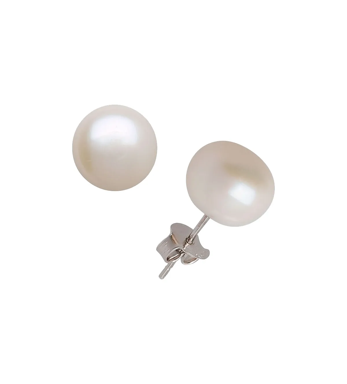 Pendientes de plata y perla cultivada de 10-11 mm. pendiente-de-plata-con-perla