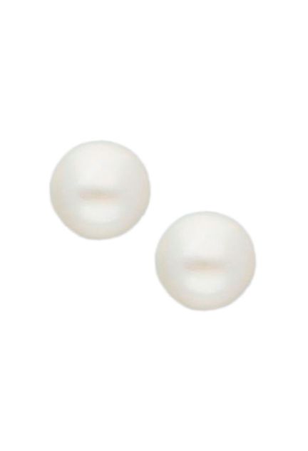 Pendiente plata y perla cultivada de 8 mm. pendientes de plata con perla cultivada 8 mm vista frontal para web el rubi joyeros