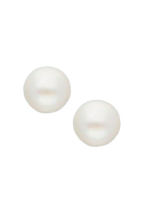 Pendiente plata y perla cultivada de 8 mm. pendientes de plata con perla cultivada 8 mm vista frontal para web el rubi joyeros